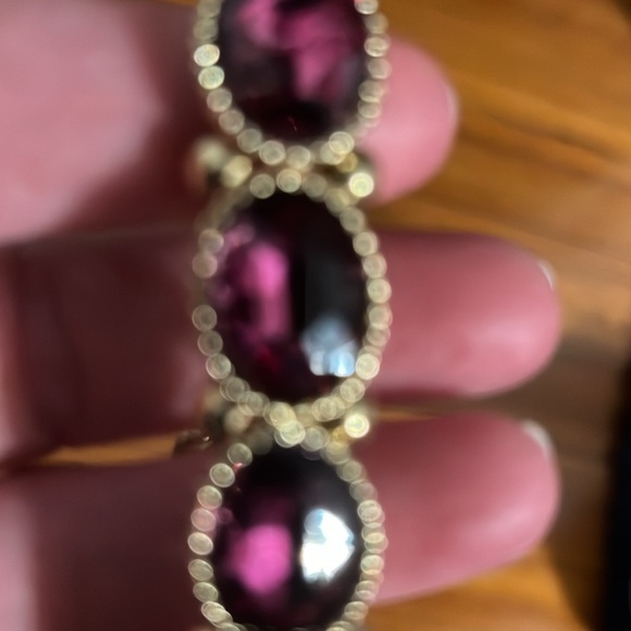 Amethyst and gold stretch bracelet.  Gorgeous piece NWOT - Picture 4 of 4